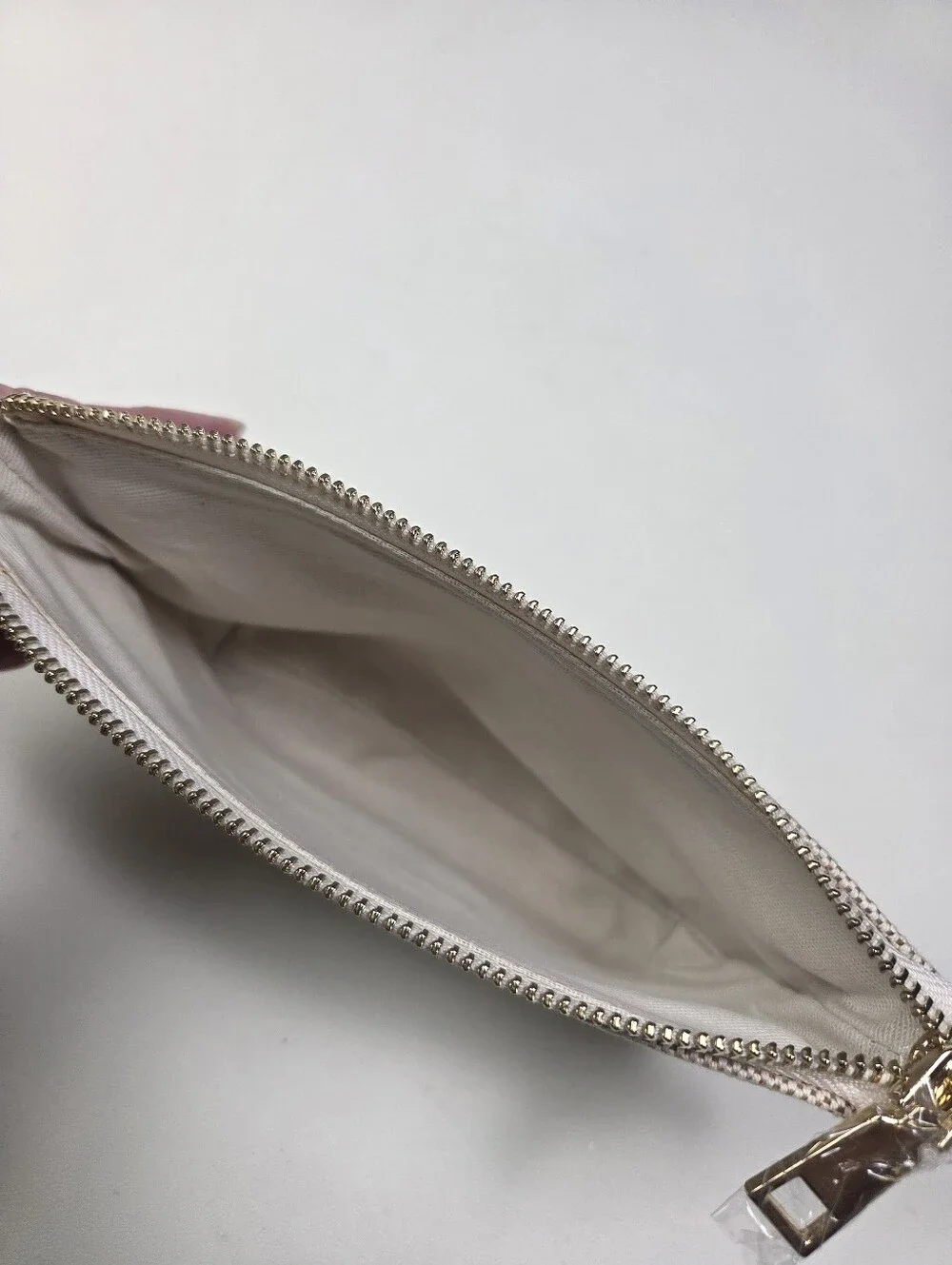 VERAFIELD Beige Canvas Zip Pouch NEW
